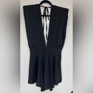 Bluzat Black Mini Draped Jumpsuit NWT Size Large